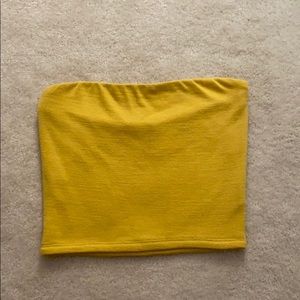 Yellow Cropped Tube Top